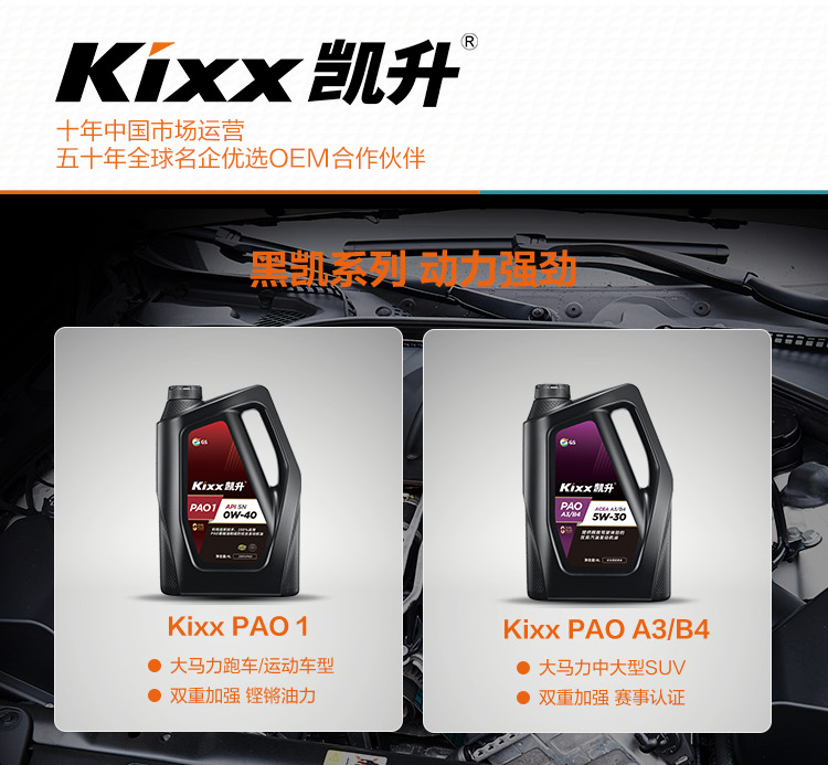 GS (Kixx) 凱升PAO全合成機油 5W-40 C3級 黑凱系列 4L-第9張圖片-鄭州市冠恒貿易有限公司【官方網站】-車用潤滑油服務專家